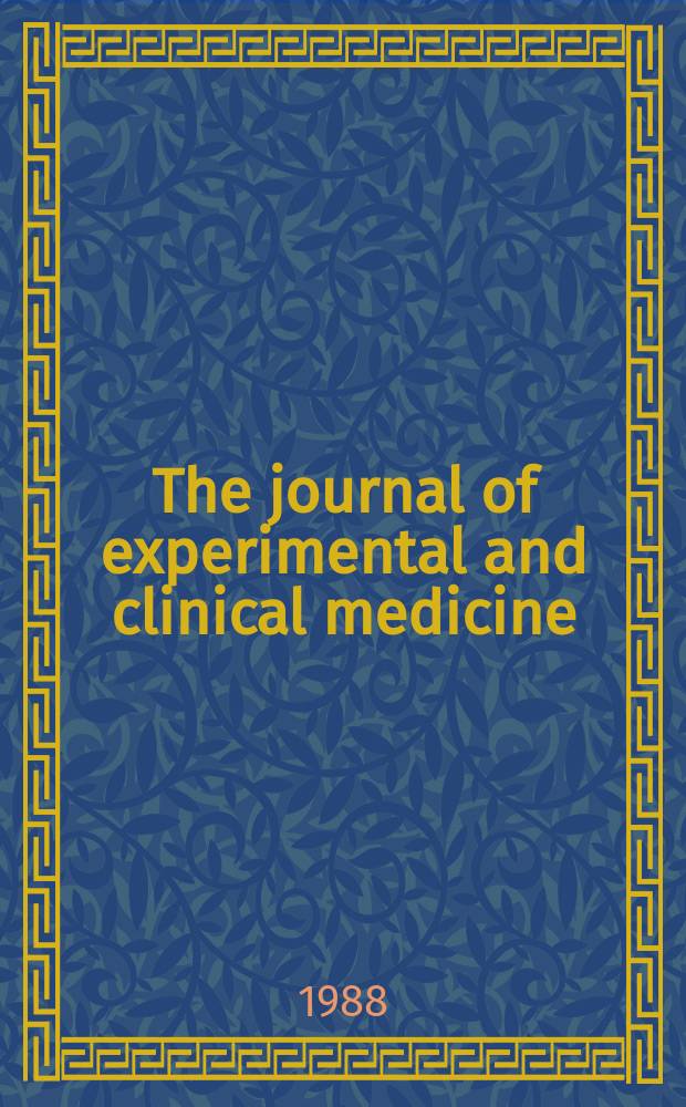 The journal of experimental and clinical medicine : Publ. by the Tokai univ. School of medicine and Tokai medical association. Vol.13, №2
