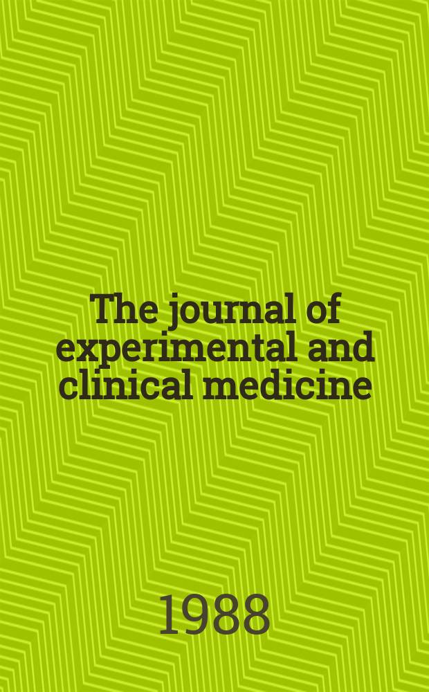 The journal of experimental and clinical medicine : Publ. by the Tokai univ. School of medicine and Tokai medical association. Vol.13, №3