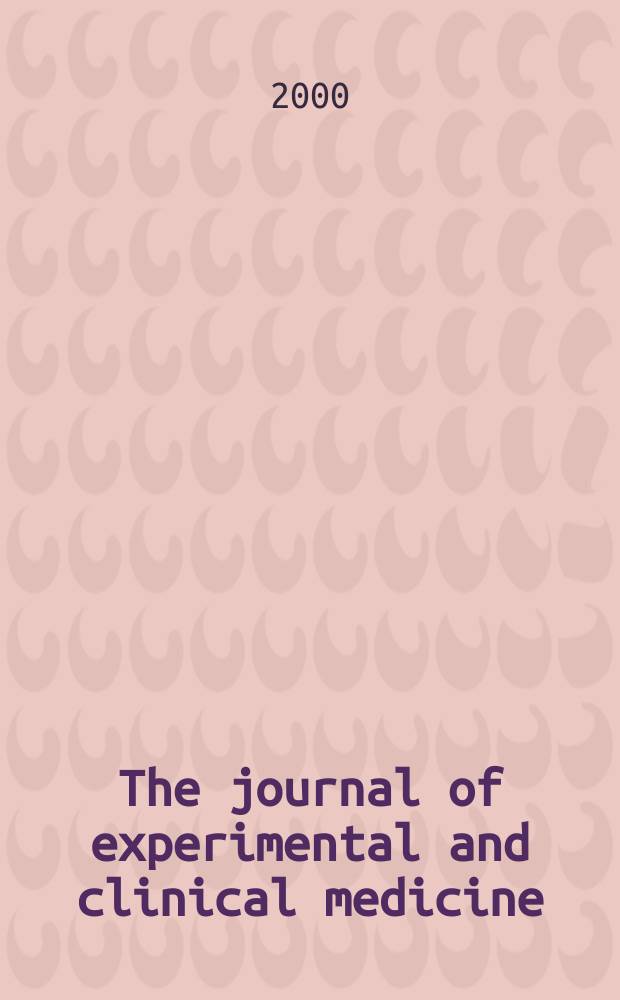 The journal of experimental and clinical medicine : Publ. by the Tokai univ. School of medicine and Tokai medical association. Vol.25, №1