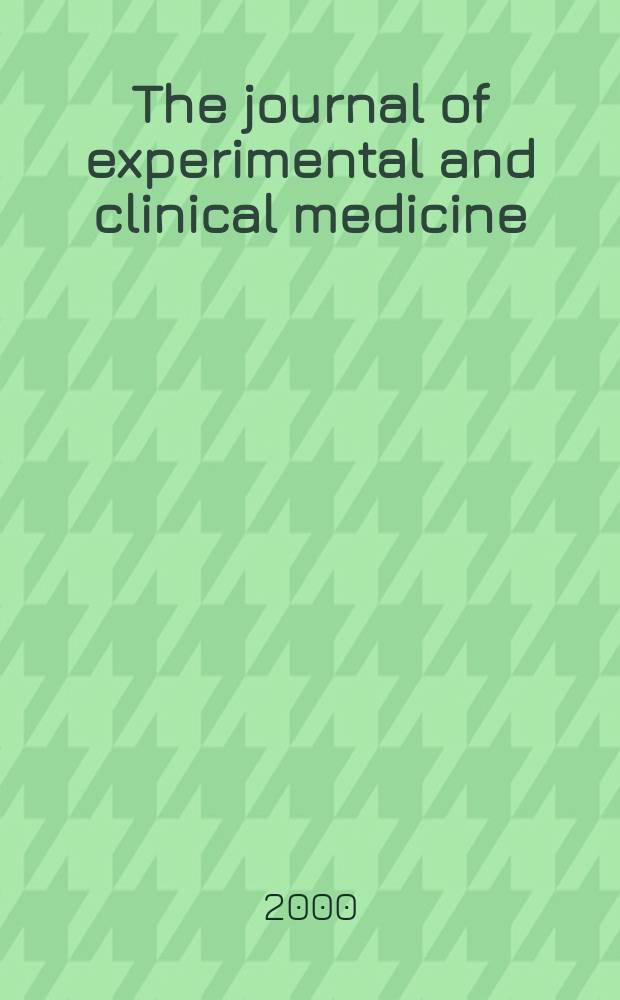 The journal of experimental and clinical medicine : Publ. by the Tokai univ. School of medicine and Tokai medical association. Vol.25, №3