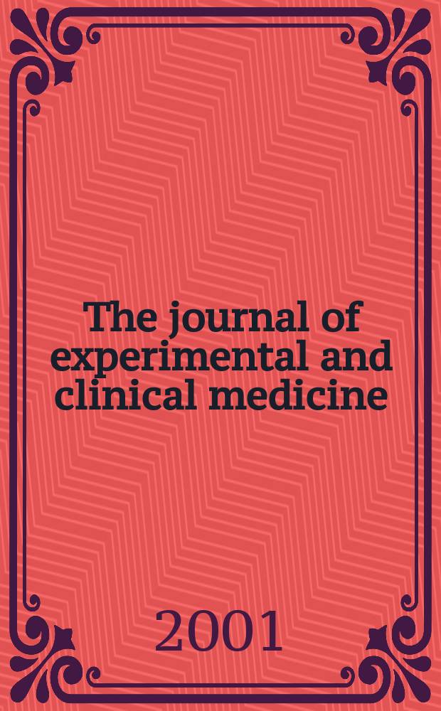 The journal of experimental and clinical medicine : Publ. by the Tokai univ. School of medicine and Tokai medical association. Vol.26, №4/6