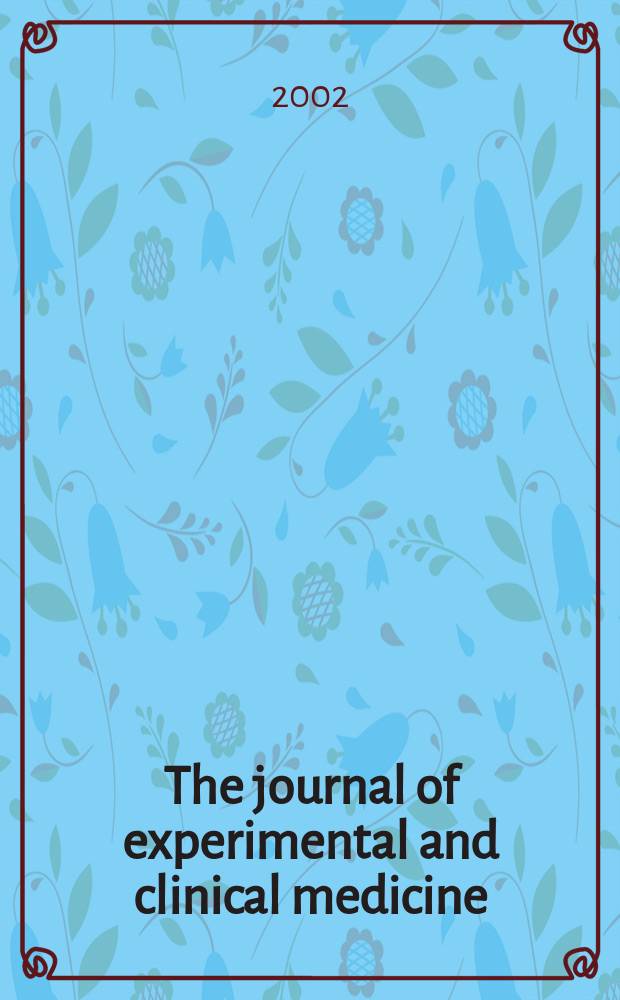 The journal of experimental and clinical medicine : Publ. by the Tokai univ. School of medicine and Tokai medical association. Vol.27, №1