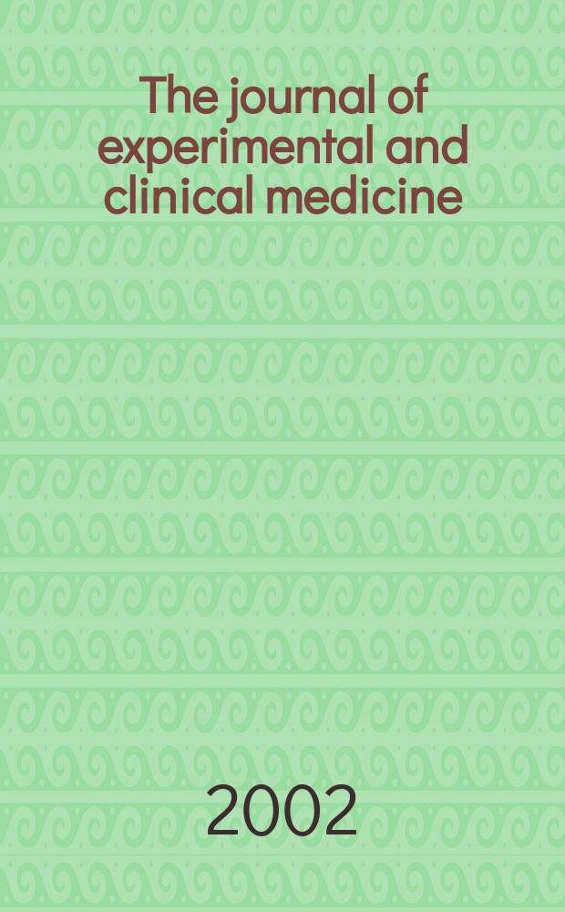 The journal of experimental and clinical medicine : Publ. by the Tokai univ. School of medicine and Tokai medical association. Vol.27, №2