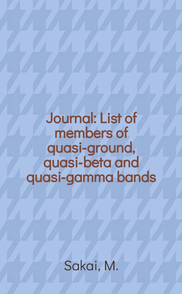 [Journal] : List of members of quasi-ground, quasi-beta and quasi-gamma bands
