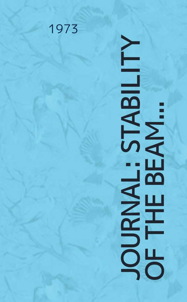 [Journal] : Stability of the beam ...