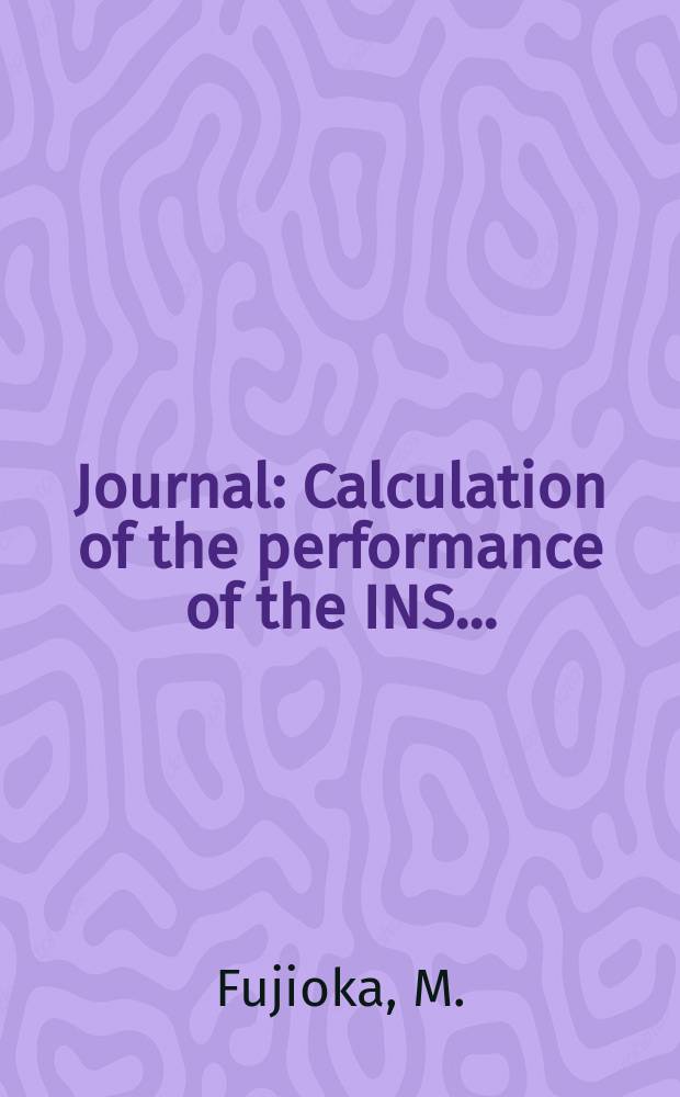 [Journal] : Calculation of the performance of the INS ...