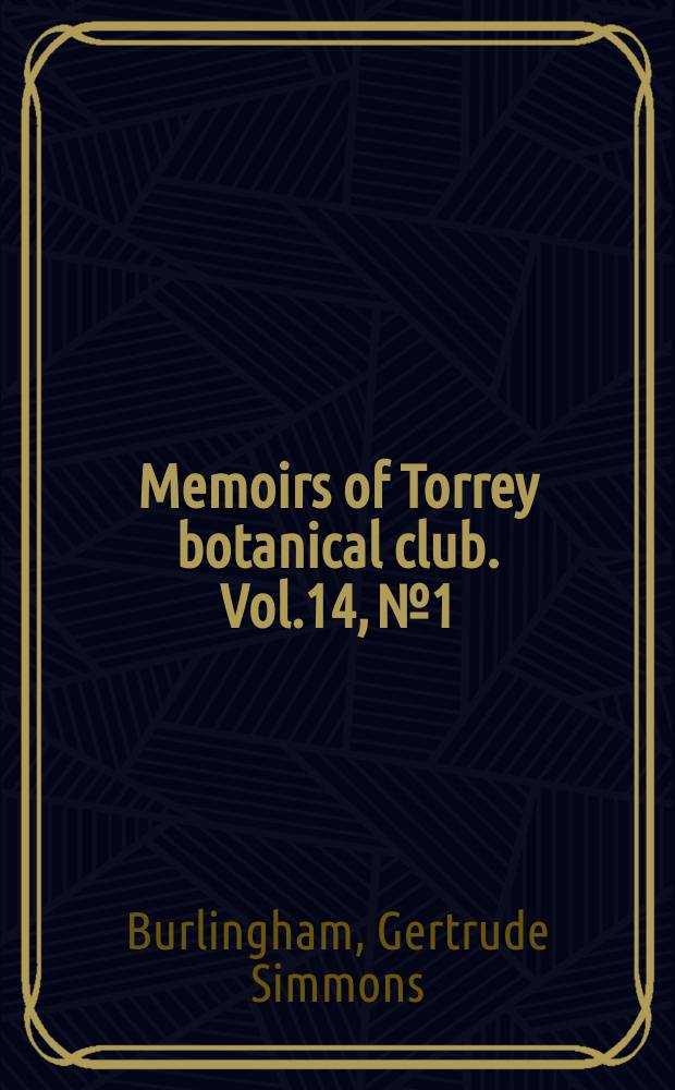Memoirs of Torrey botanical club. Vol.14, №1 : A study of the lactariae of the United States