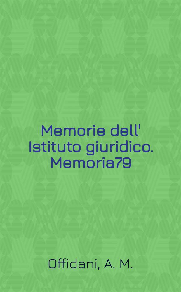 Memorie dell' Istituto giuridico. Memoria79 : La capacita elettorale politica