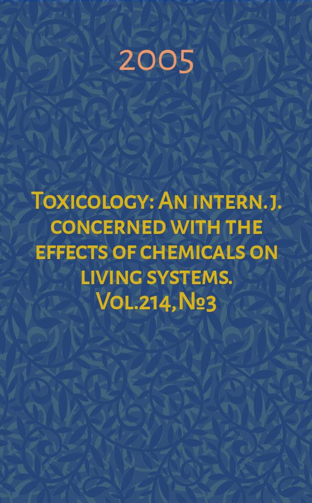 Toxicology : An intern. j. concerned with the effects of chemicals on living systems. Vol.214, №3 : The Toxicologist and the response to incidents with chemical and biological warfare agents