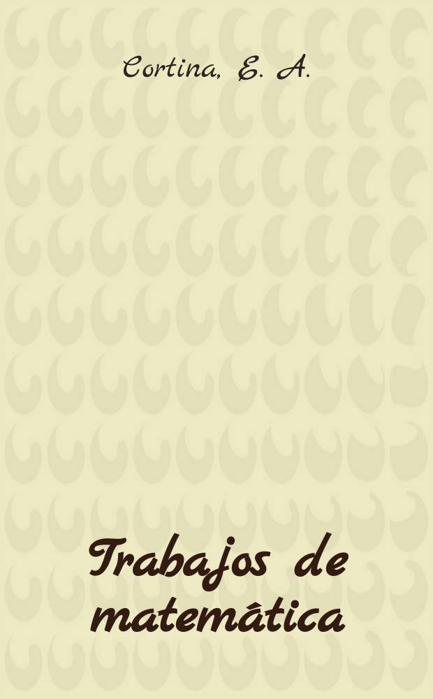 Trabajos de matemática : Simultaneous estimation...