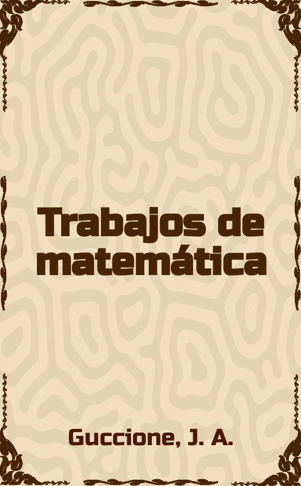 Trabajos de matemática : Hochschild and cyclic...