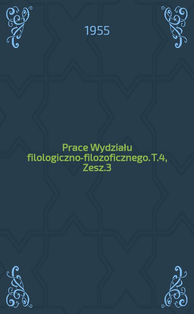 Prace Wydziału filologiczno-filozoficznego. T.4, Zesz.3 : Saint-Amant poète du baroque français