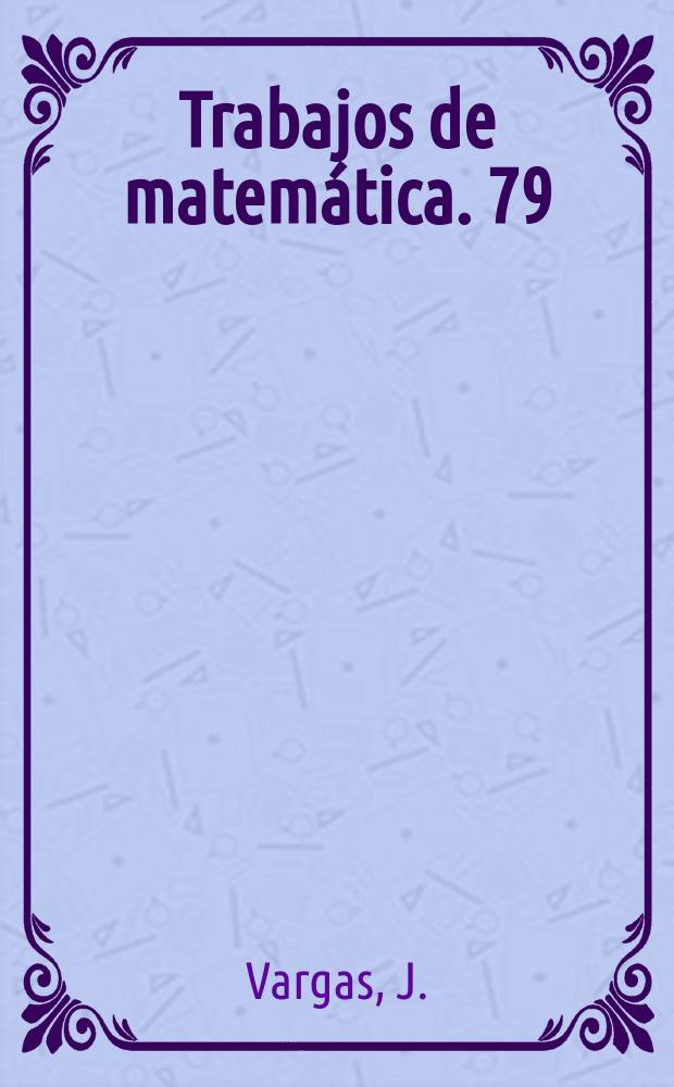 Trabajos de matemática. 79 : Class one representations of K.