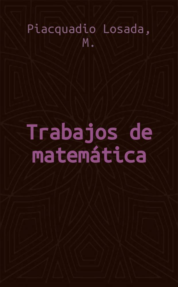 Trabajos de matemática : Hyperbolic geometry and multifractal...