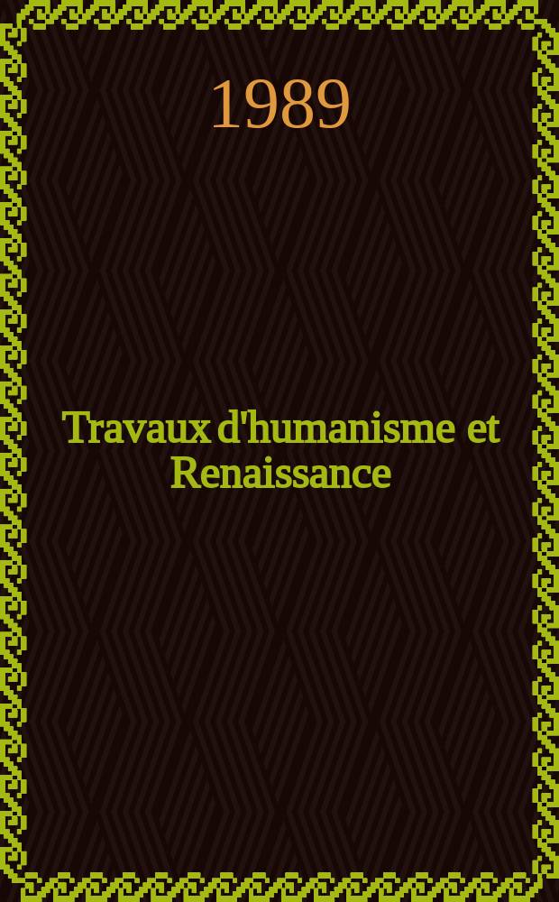 Travaux d'humanisme et Renaissance : Montaigne et Plutarque