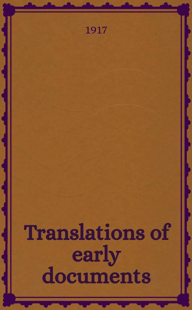 Translations of early documents : Series 1. Palestinian - Jewish texts (pre-rabbinic)