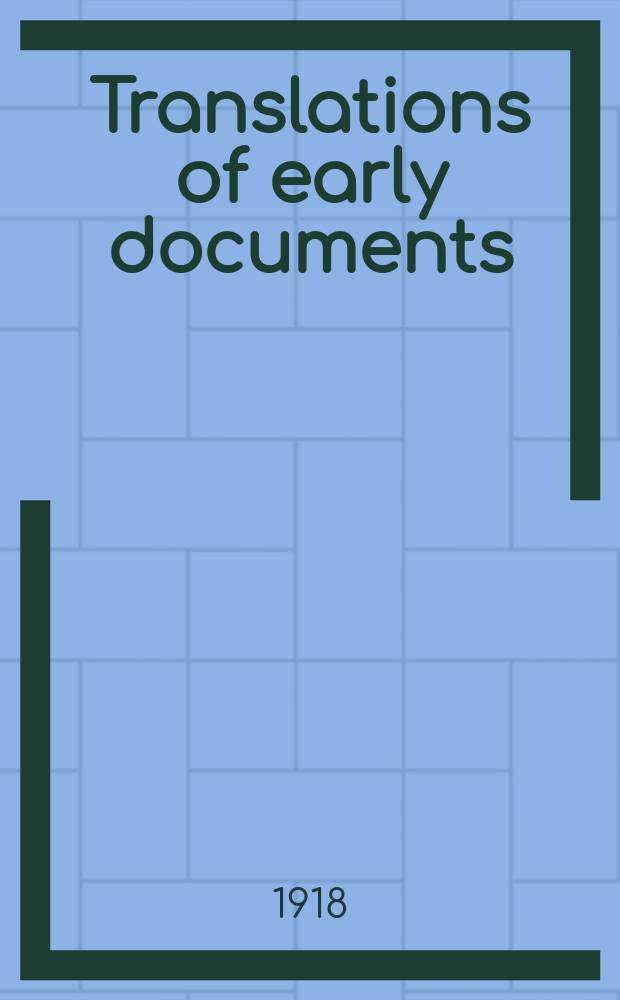 Translations of early documents : Series 1. Palestinian - Jewish texts (pre-rabbinic). 10 : The Apocalypse of Abraham