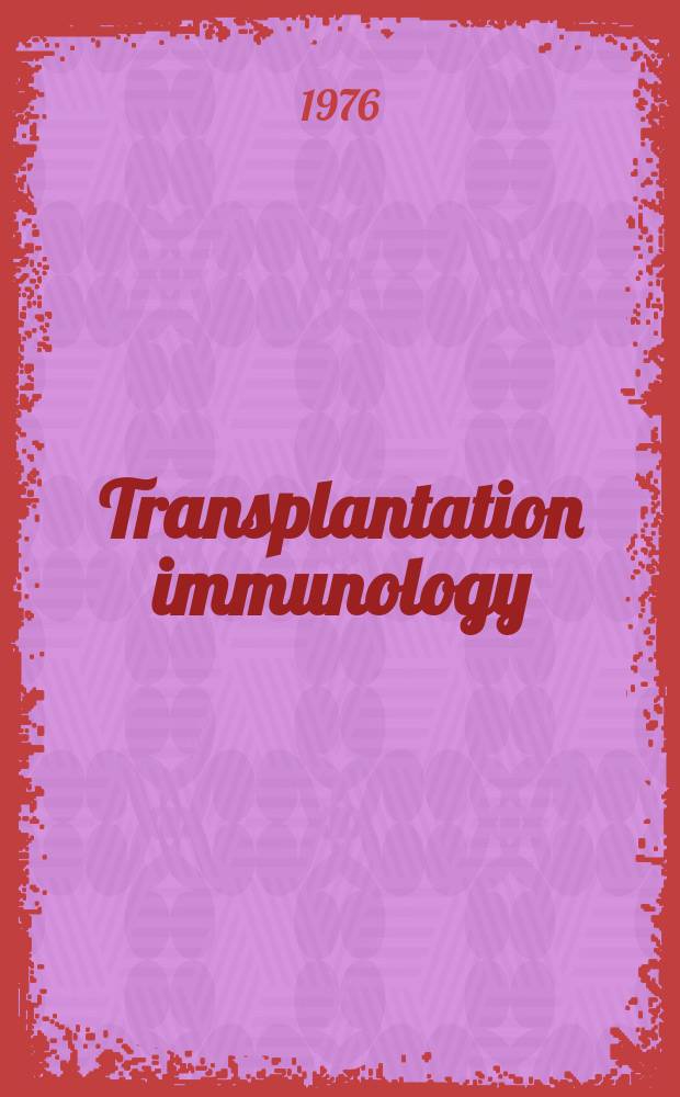 Transplantation immunology : Literature index