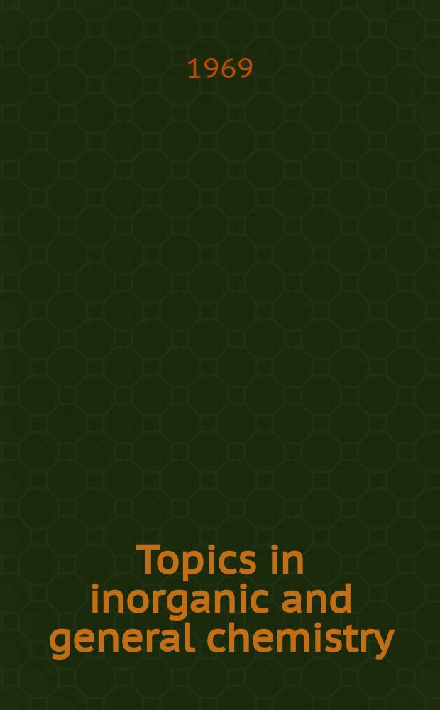 Topics in inorganic and general chemistry : A collection of monographs. 13 : The chemistry of uranium