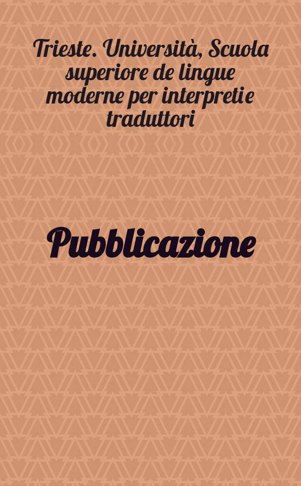 Pubblicazione