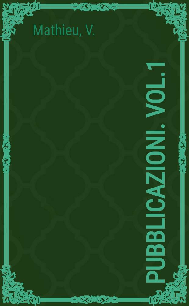 [Pubblicazioni]. Vol.1 : Il problema dell'esperienza