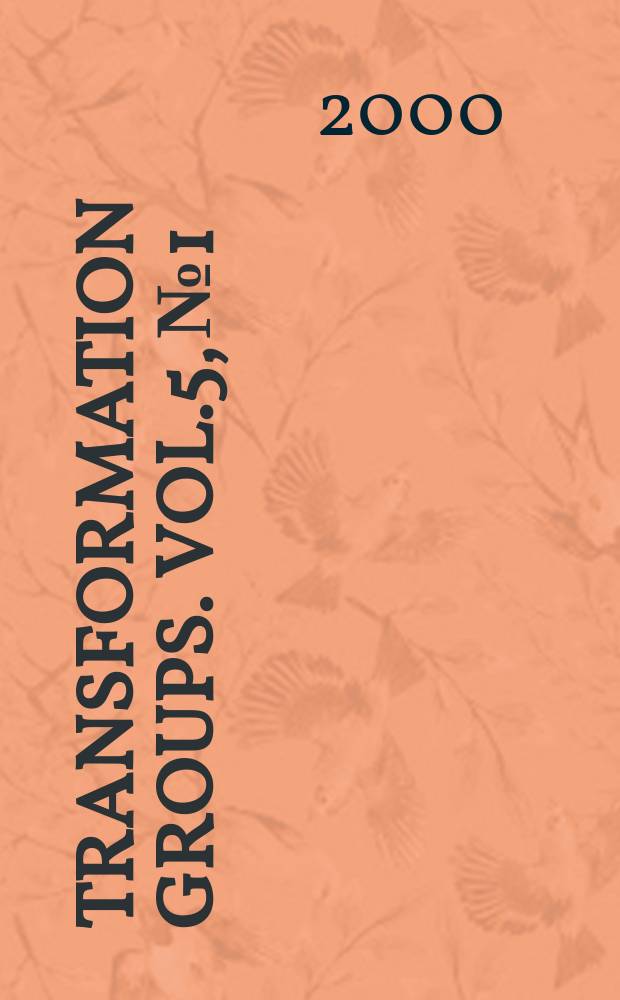Transformation groups. Vol.5, №1