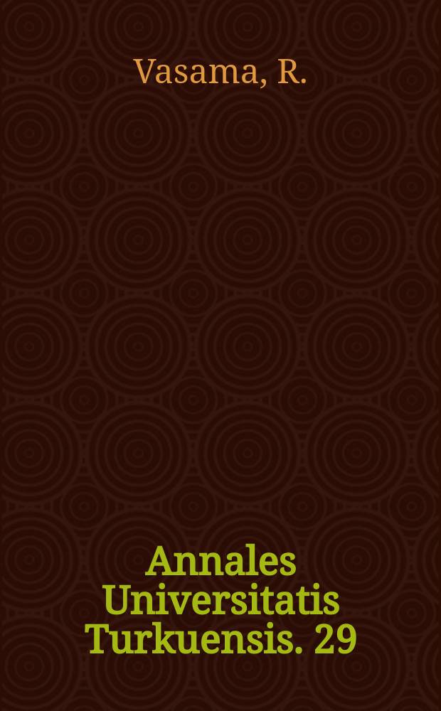 Annales Universitatis Turkuensis. 29 : The diurnal rhythm of mitotic activity in the corneal epithelium of mice