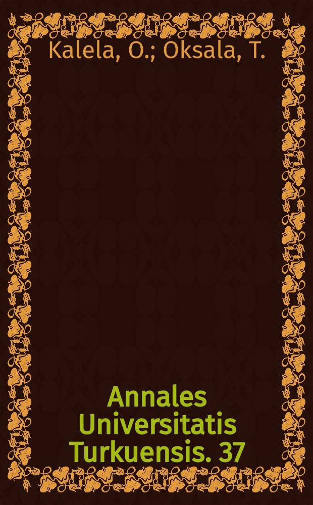 Annales Universitatis Turkuensis. 37 : Sex ratio in the wood lemming, Myopus schisticolor (Lilljeb) in nature and in captivity