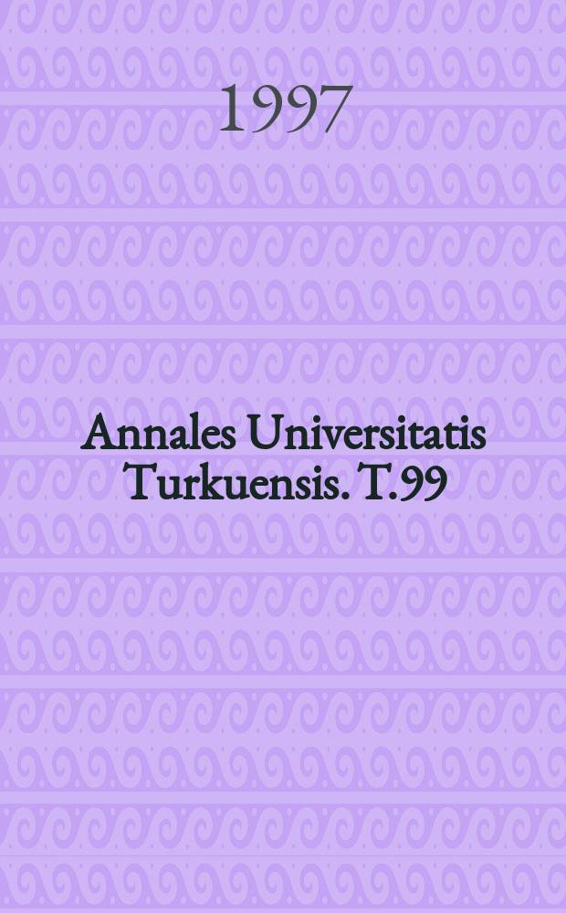 Annales Universitatis Turkuensis. T.99 : Prey choice, habitat quality ...