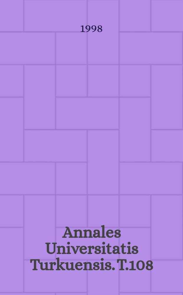 Annales Universitatis Turkuensis. T.108 : Mammalian metaphase chromosome structure