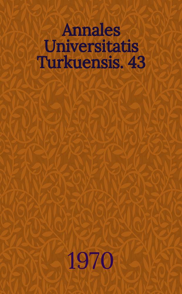 Annales Universitatis Turkuensis. 43 : Deports of sorted material in the ...