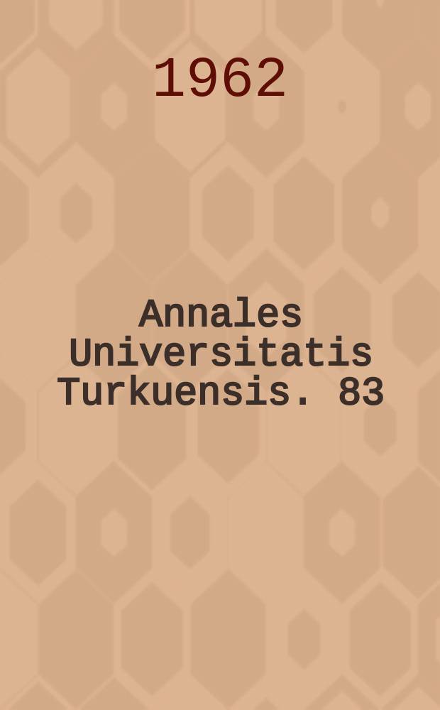 Annales Universitatis Turkuensis. 83 : Trends of development in Rorschach responses