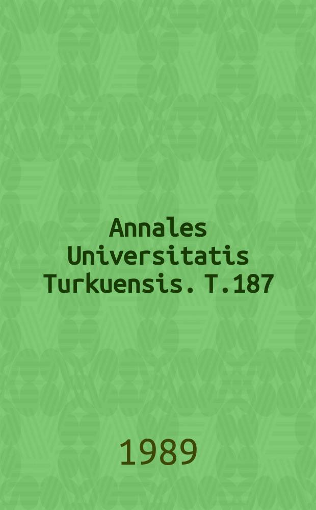 Annales Universitatis Turkuensis. T.187 : Sprachaspekte als Experiment