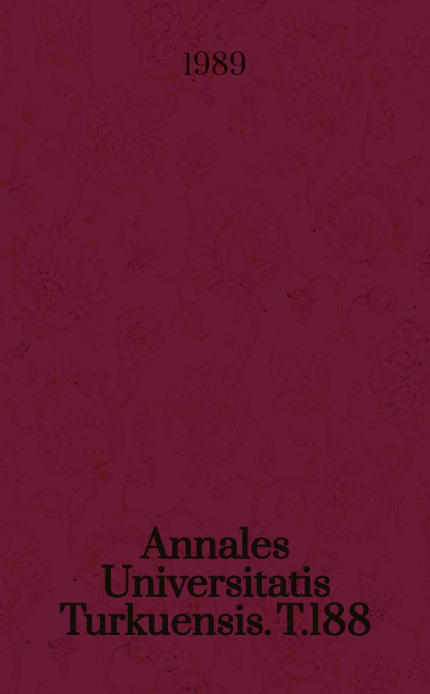 Annales Universitatis Turkuensis. T.188 : The English of Finnish American with reference ...