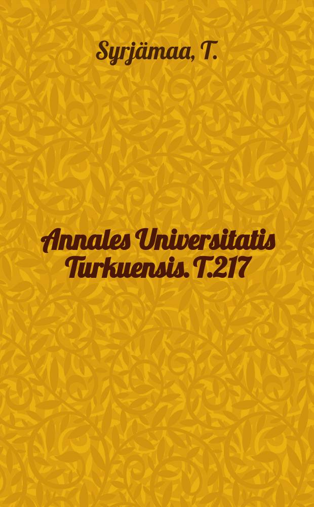 Annales Universitatis Turkuensis. T.217 : Visitez l'Italie