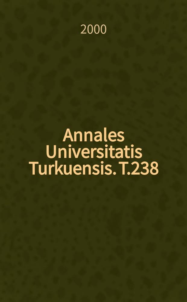 Annales Universitatis Turkuensis. T.238 : Disponibilidad léxica ...