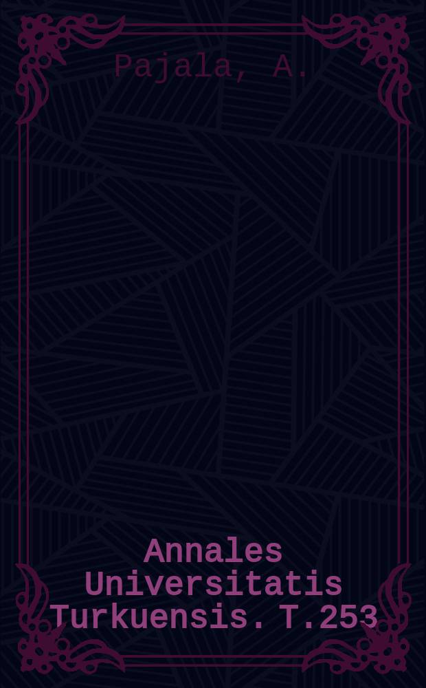 Annales Universitatis Turkuensis. T.253 : Expected power and success ...