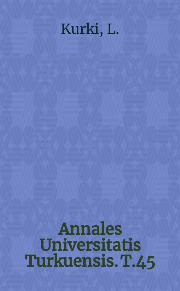 Annales Universitatis Turkuensis. T.45 : Moraalinen orientaatio