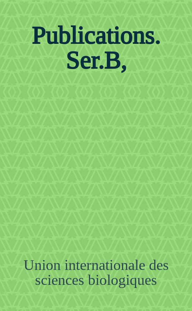 Publications. Ser.B, (Colloques)