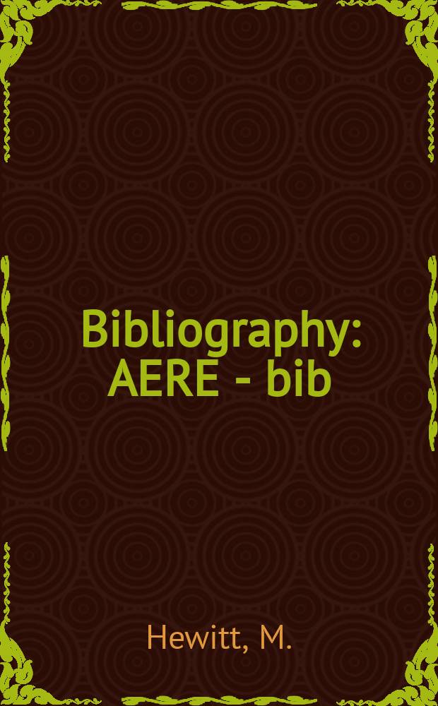 Bibliography : AERE - bib : List of unclassified documents published by the staff of Chemistry division during 1962