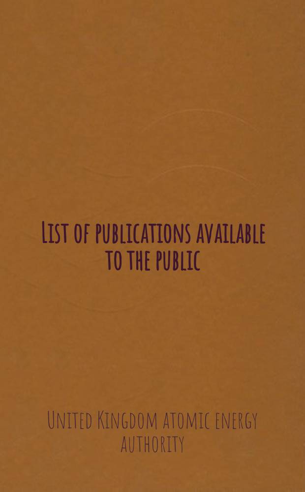 List of publications available to the public : Cumulation