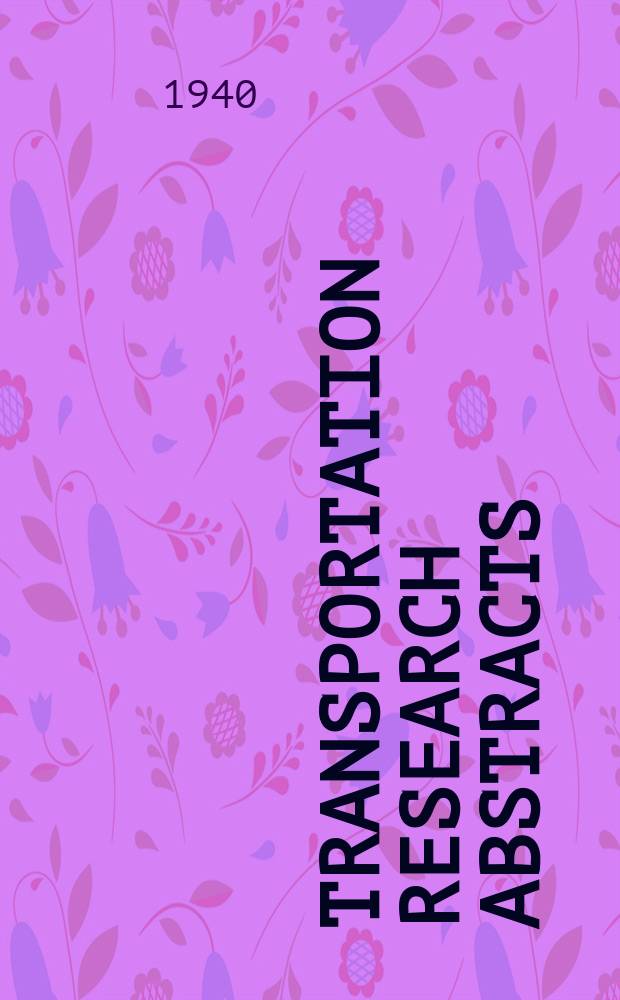 Transportation research abstracts