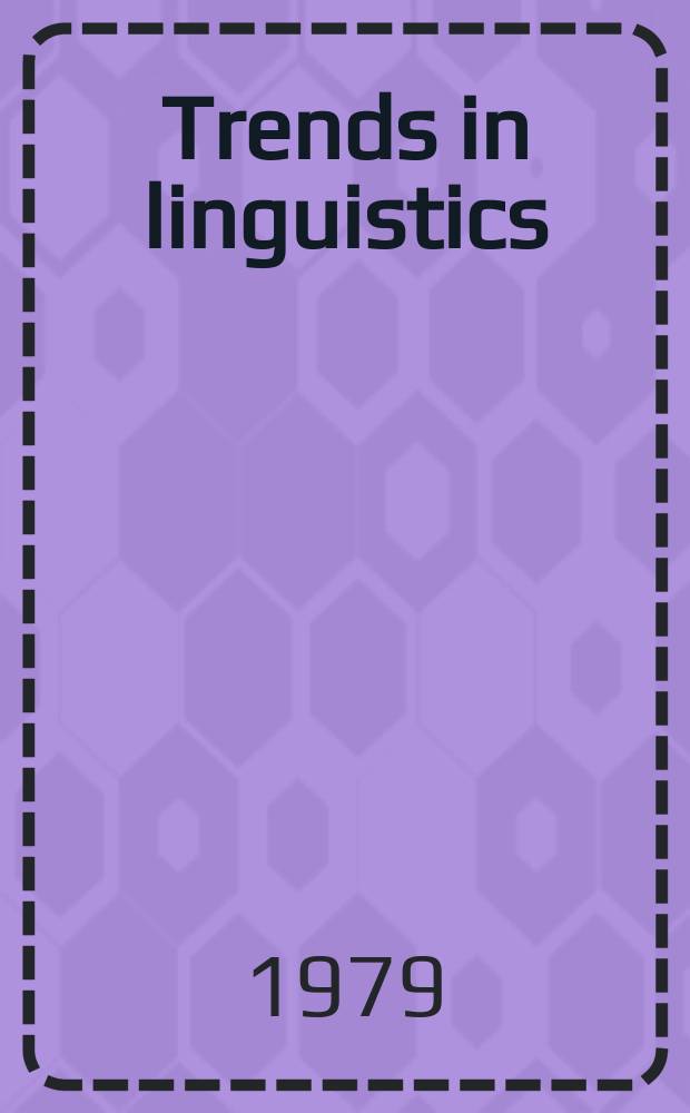 Trends in linguistics : State - of - the - art reports. 6 : Panini