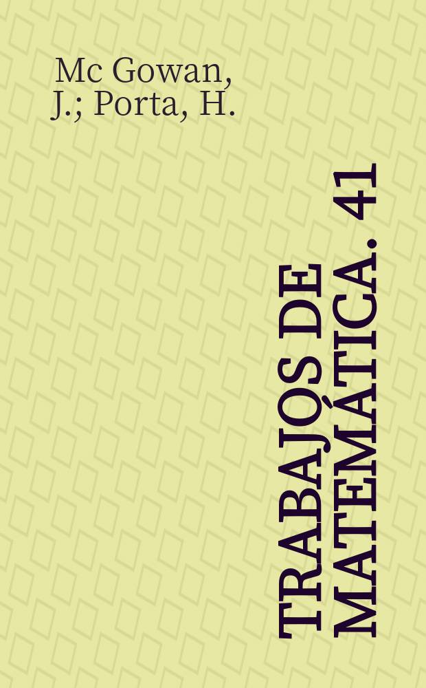 Trabajos de matemática. 41 : On representations of...