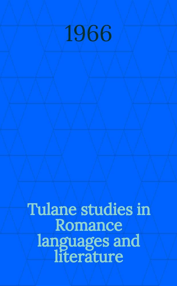 Tulane studies in Romance languages and literature : Publ. by Dep. of French and Italian, Dep. of Span. and Portug., Tulane univ. №1 : The verbal art of Jean - Fran&ccedil;ois Regnard