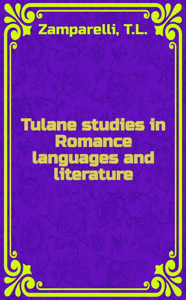 Tulane studies in Romance languages and literature : Publ. by Dep. of French and Italian, Dep. of Span. and Portug., Tulane univ. №9 : The theater of Claude Billard