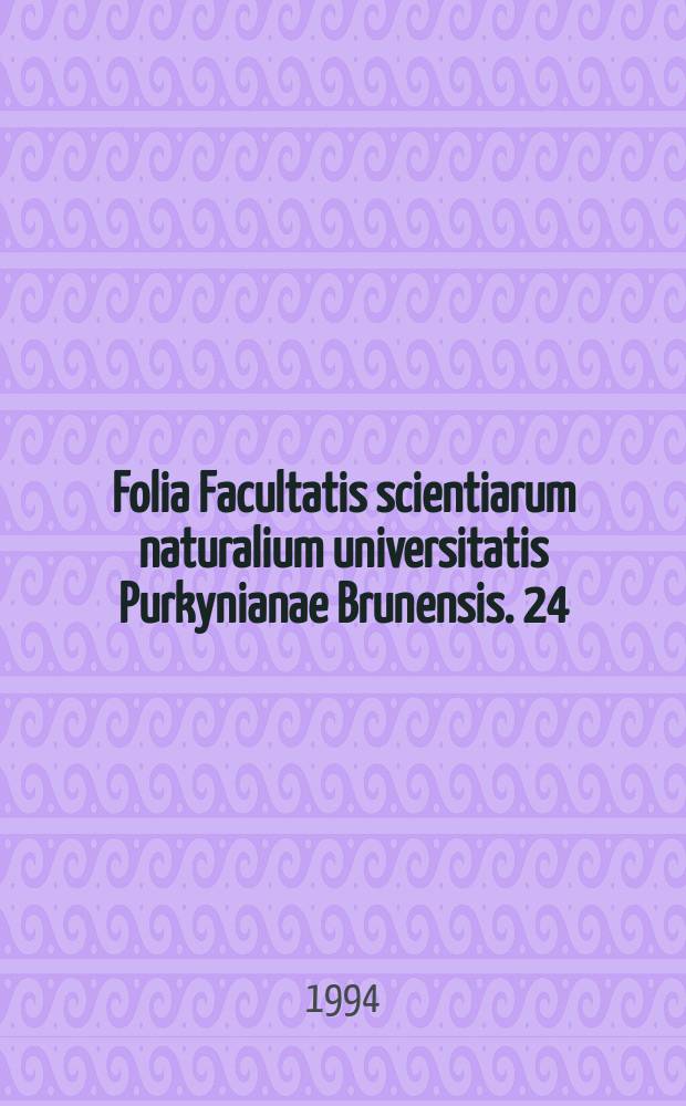 Folia Facultatis scientiarum naturalium universitatis Purkynianae Brunensis. 24 : Chemie kondensierter 1, 2, 3-Triazoloverbindungen mit einem Brückenstickstoffatom