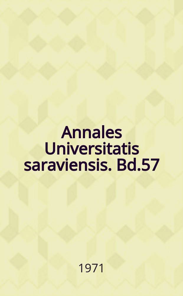 Annales Universitatis saraviensis. Bd.57 : Pläne und Massnahmen zur Vermögensbildung