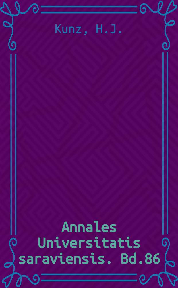 Annales Universitatis saraviensis. Bd.86 : Die Ökonomik...