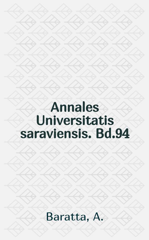 Annales Universitatis saraviensis. Bd.94 : Philosophie und Strafrecht